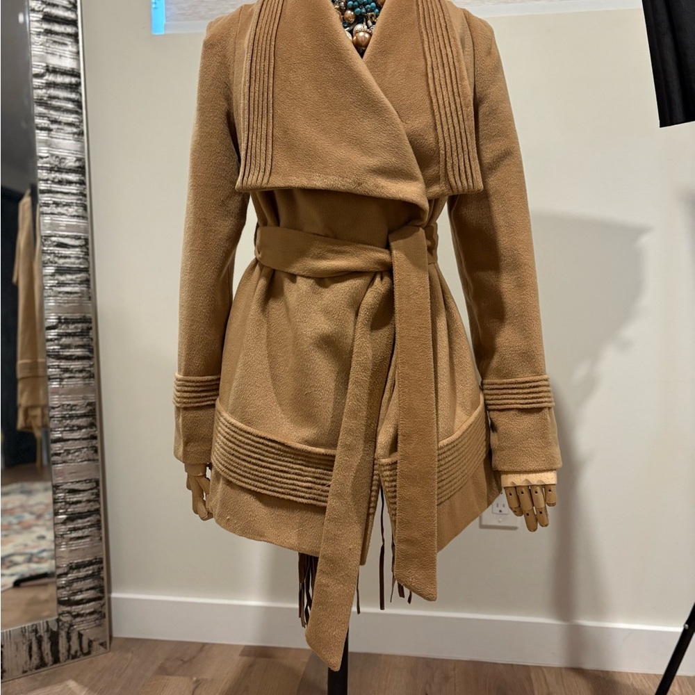 Women's Tan Belted Coat